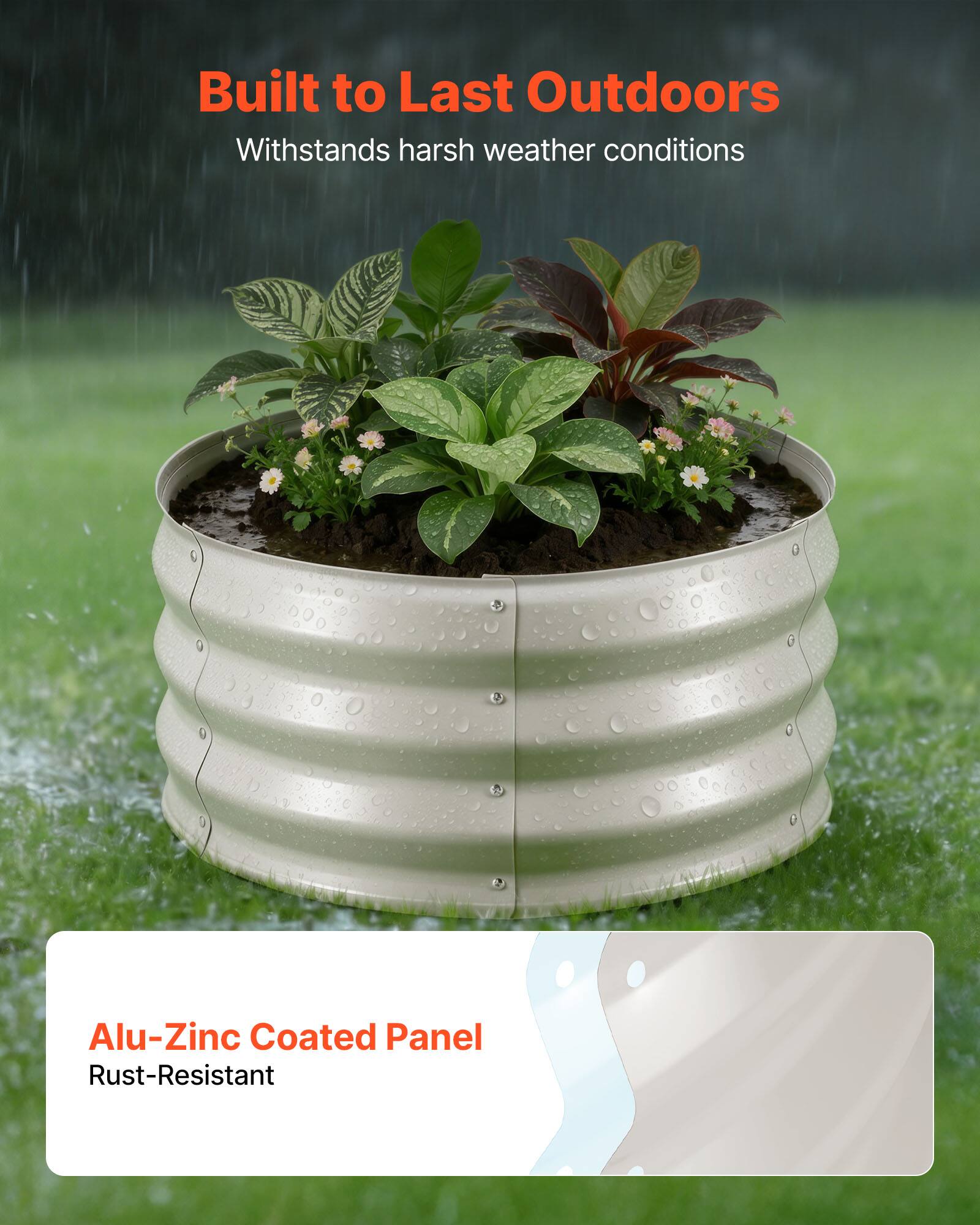 Built to Last Outdoors  
Withstands harsh weather conditions  

Alu-Zinc Coated Panel  
Rust-Resistant