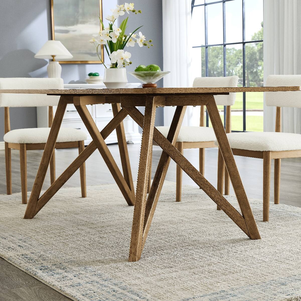 Alt View 3. Loheer - Loheer Light Oak Dining Table, 70 Inch Rectangular Table for Six - Light Oak.