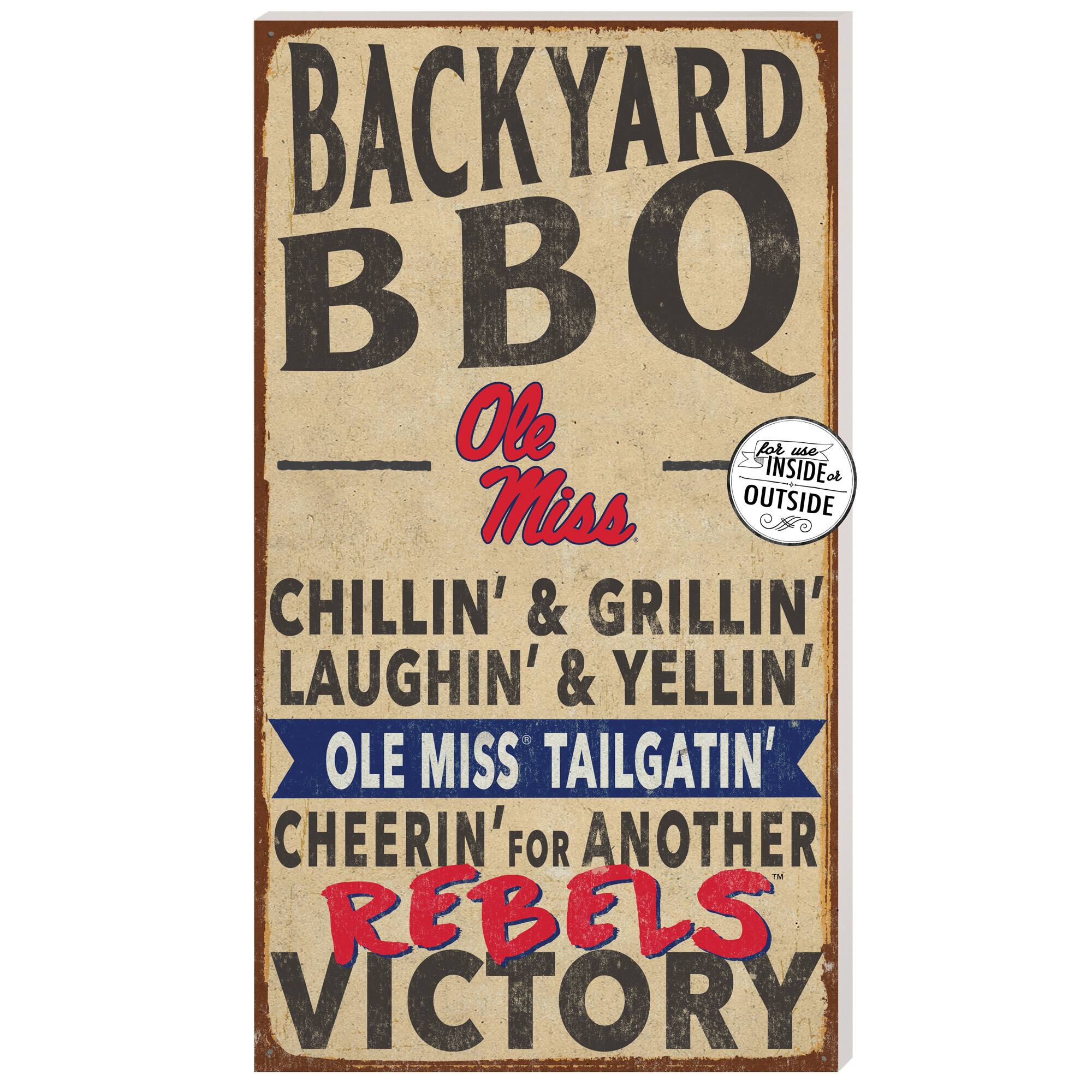 Ole Miss Rebels 11'' x 20'' Indoor/Outdoor BBQ Sign