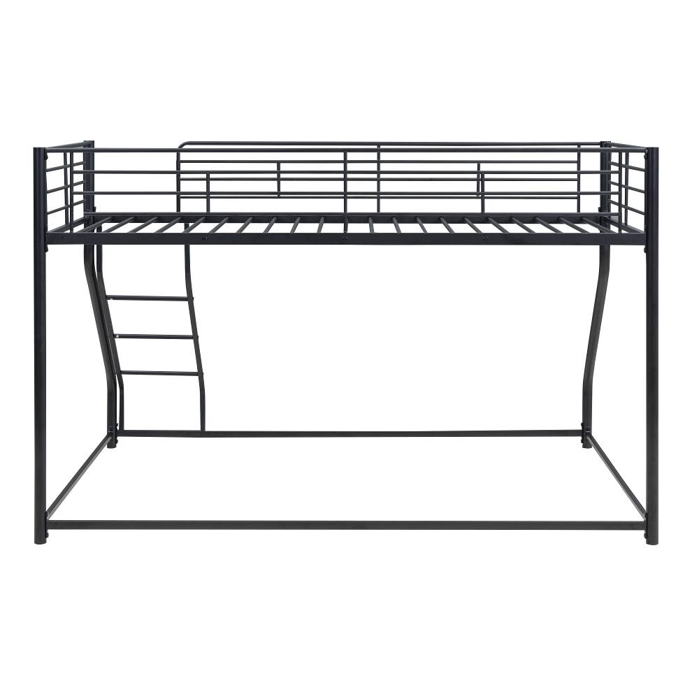 Alt View 9. Loheer - Loheer Twin XL Over Queen Bunk Bed Black Metal Floor Bed Frame - Black.
