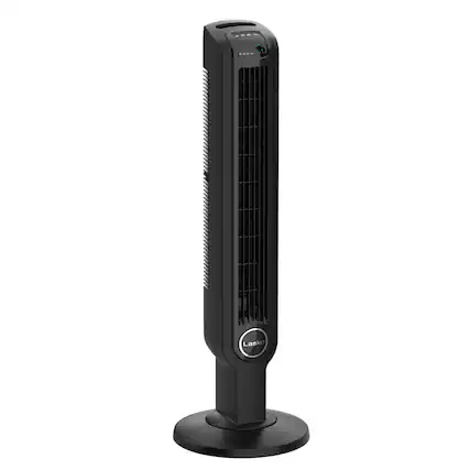 Front. Lasko - Lasko 36 Inch 4 Speed Oscillating Tower Fan with Timer and Remote Control, Black - Black.