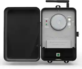 BN-LINK - Pool Timer, Outdoor WiFi Timer Switch for Water Heater, Pool Pump, Metal Casing, Heavy Duty 40A 120-277 VAC 2HP - Gray
