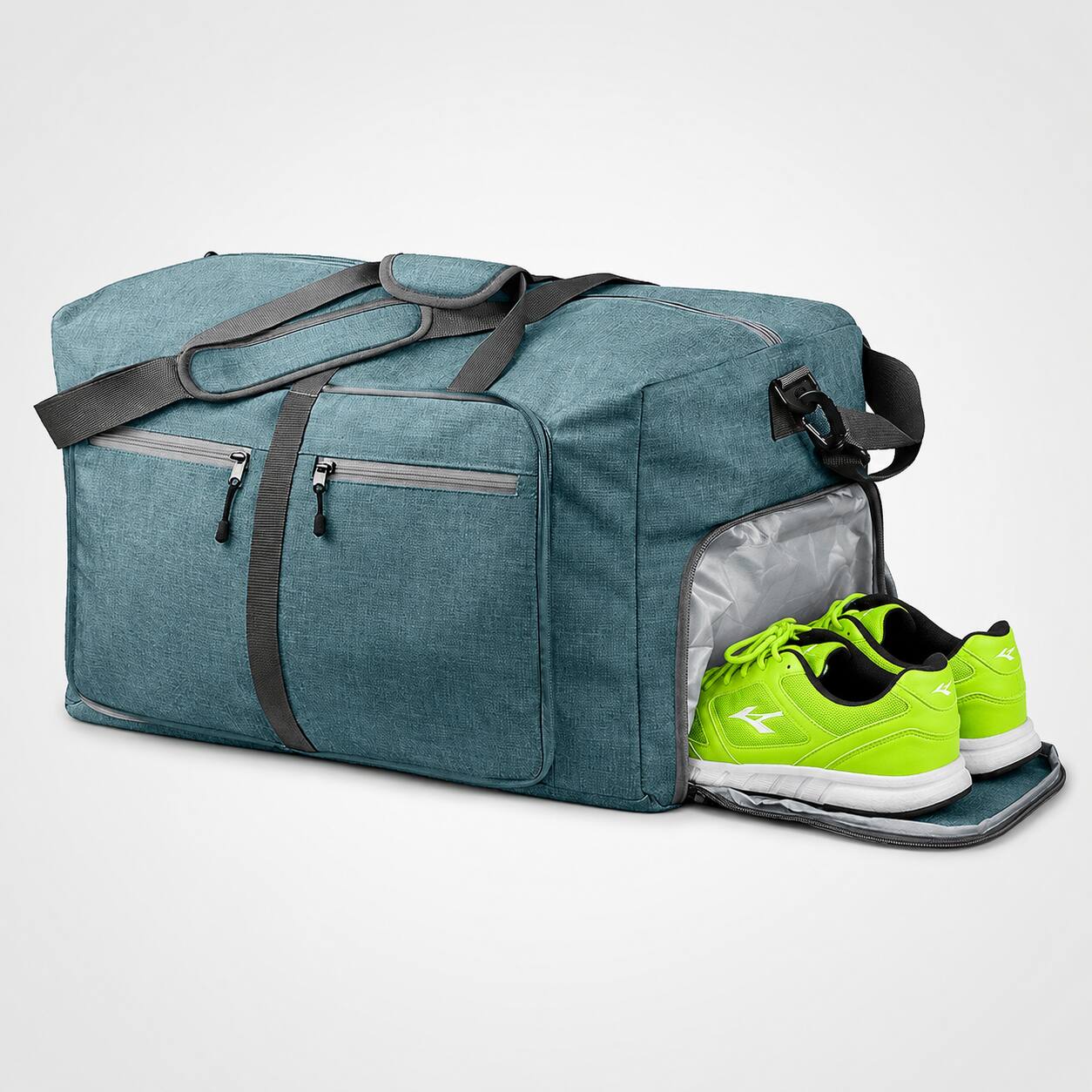 Alt View 2. Fosmon - Duffle Bag for Travel, 65L Duffel Bag, Foldable Duffle Bag Travel Bag Gym Bag Weekender Bag With Shoe Compartment, Green - Green.