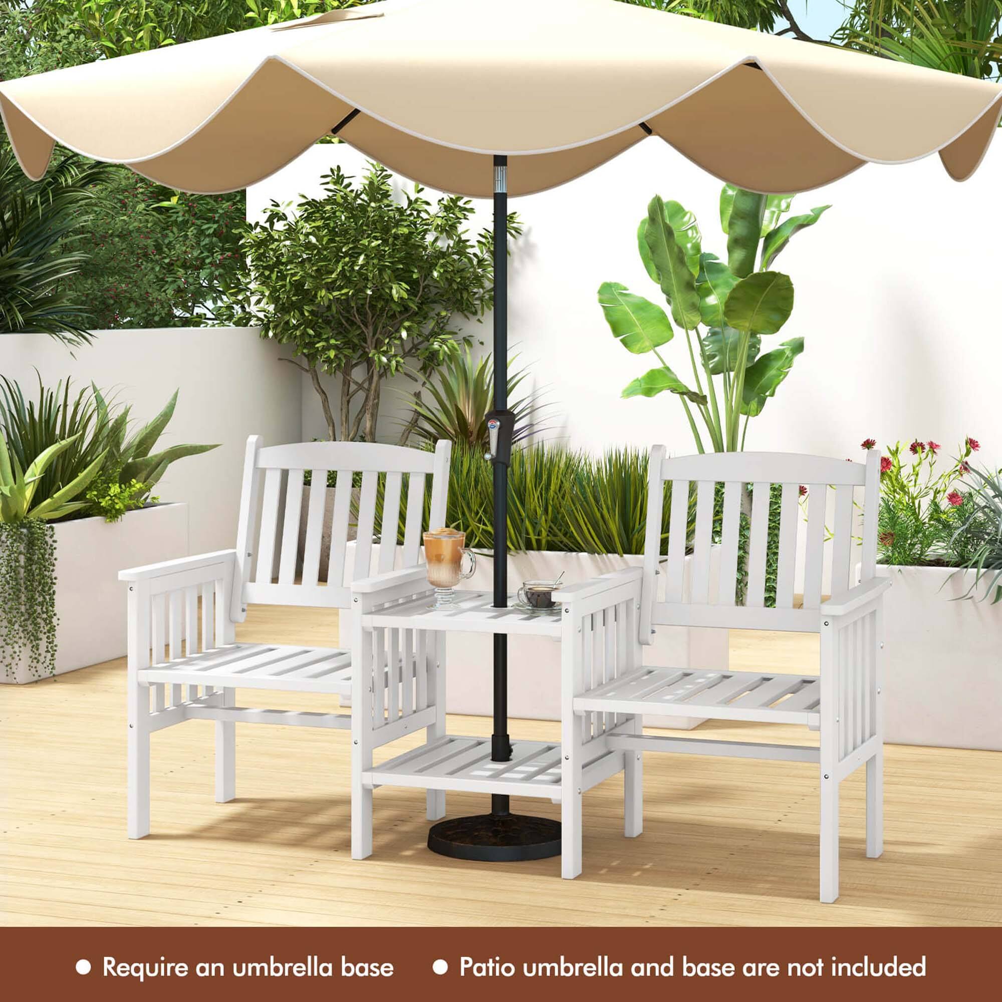 - Require an umbrella base
- Patio umbrella and base are not included