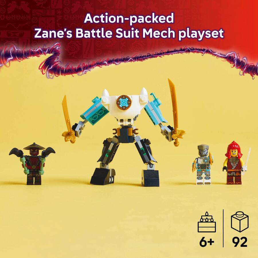 LEGO NINJAGO Zane's Battle Suit Mech Ninja Toy 71827 6526897 - Best Buy