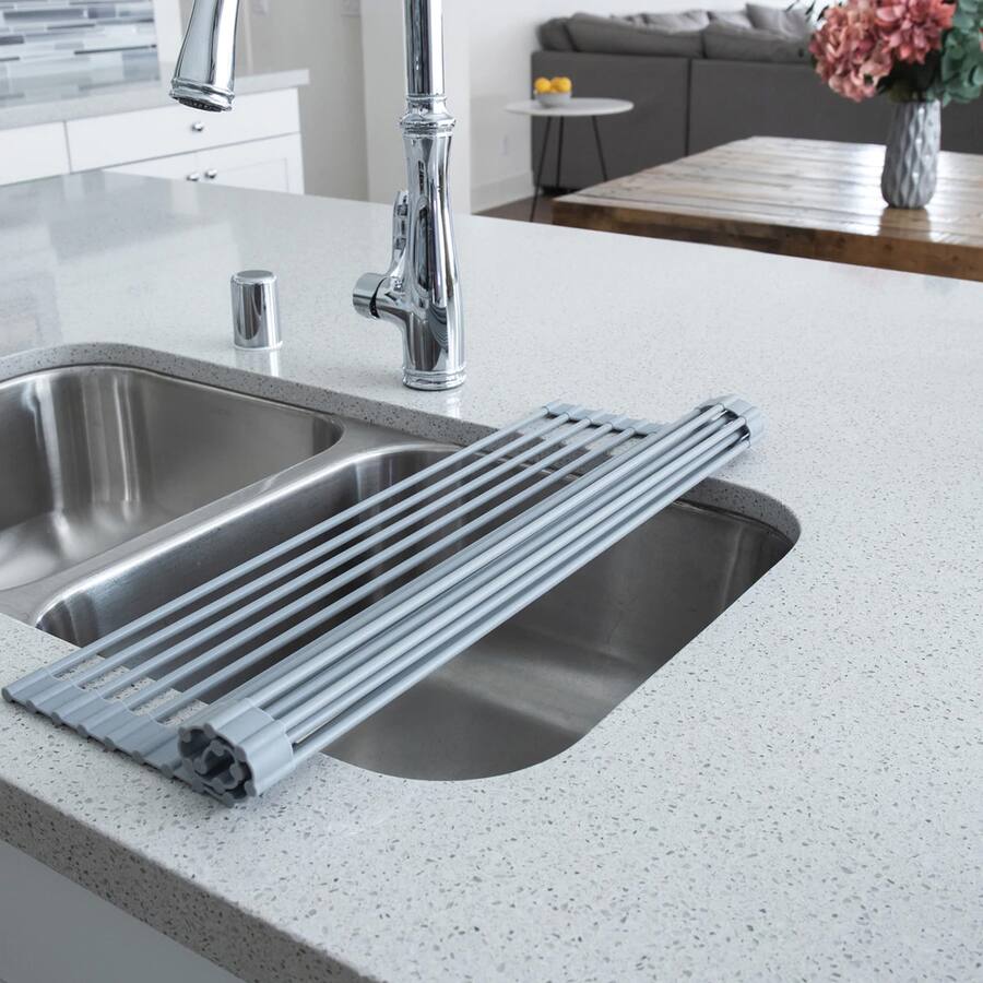 Better Houseware Over the Sink Roll up Drying Rack Gray 1434 - Best Buy