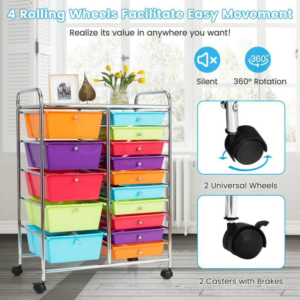 4 Rolling Wheels Facilitate Easy Movement  
Realize its value in anywhere you want!  

- Silent  
- 360° Rotation  

2 Universal Wheels  
2 Casters with Brakes
