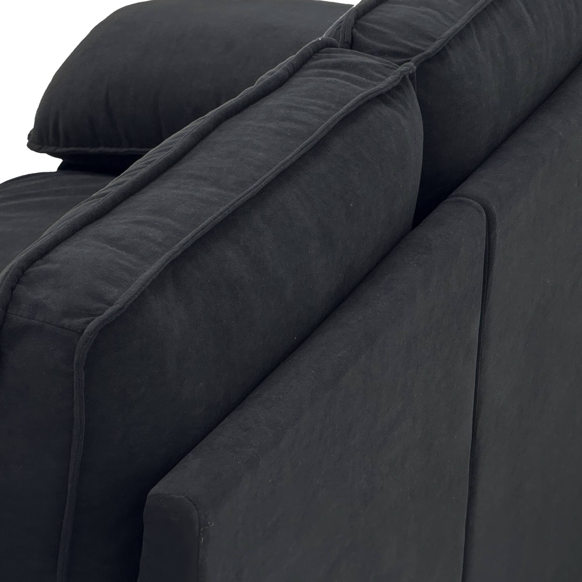 Alt View 5. Anysun - 78.7" Velvet 2-Seat Storage Loveseat - Space-Saving Compact Couch for Small Apartments. - Black.