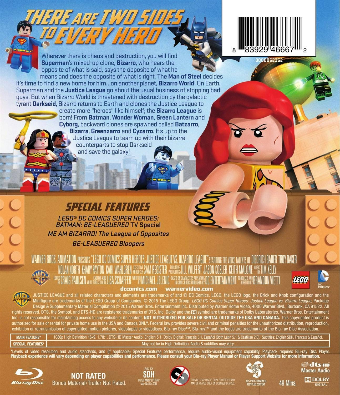 Back. LEGO DC Comics Super Heroes: Justice League vs Bizarro League [Blu-ray].