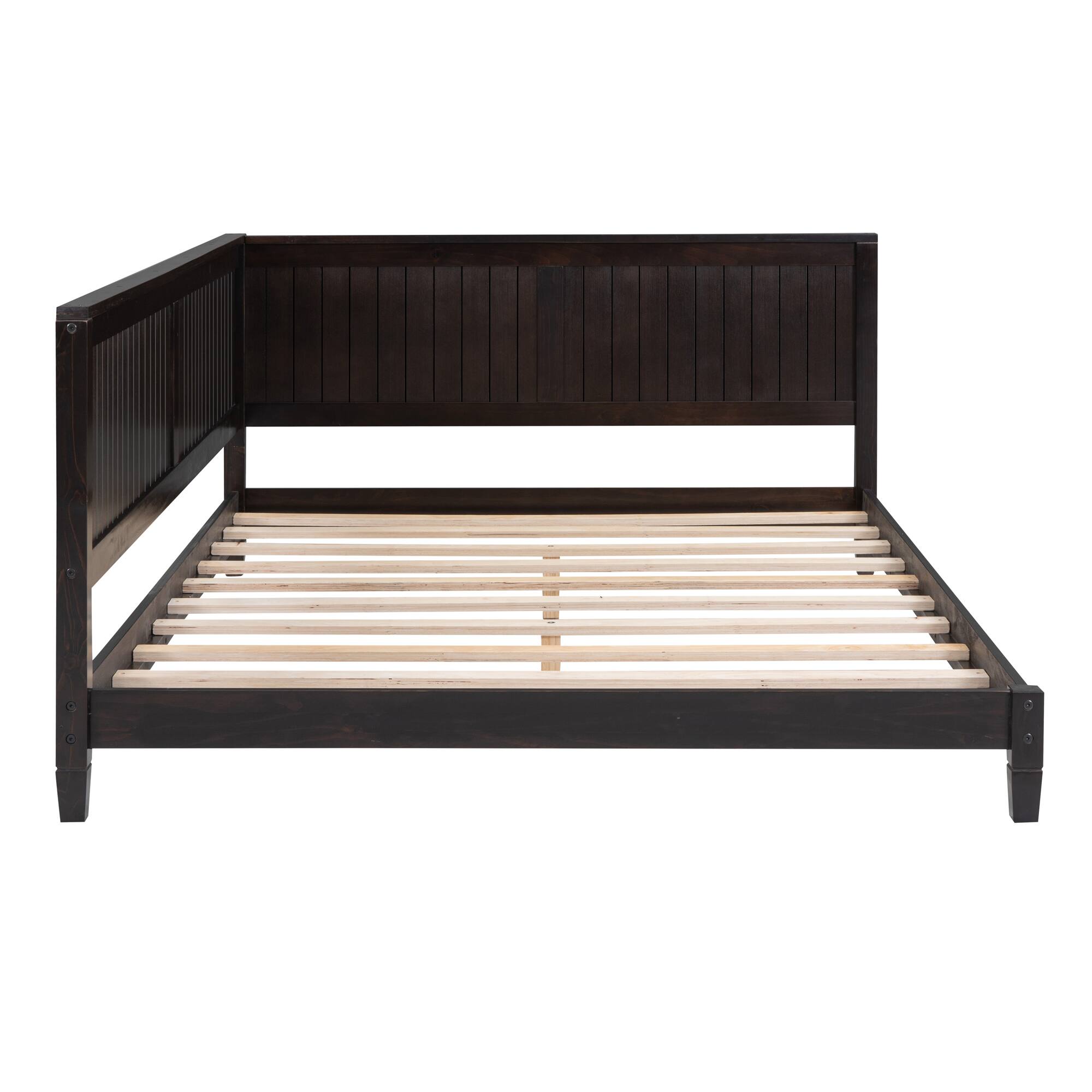 Left. Tiramisubest - Full Size Wood Daybed/Sofa Bed, Espresso - Espresso.