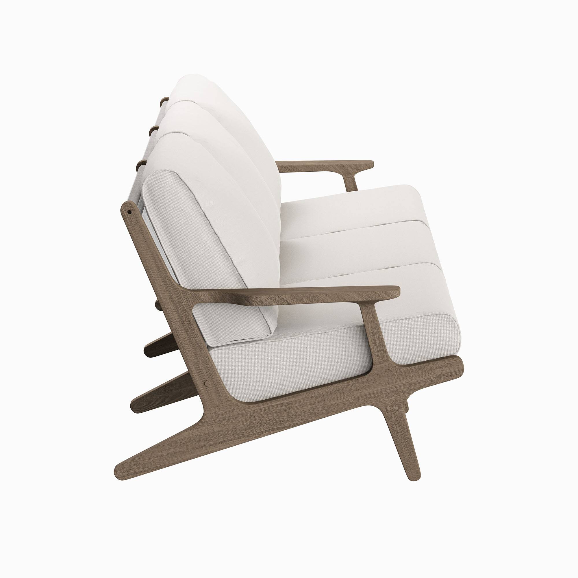 Back. Modway - Saratoga Outdoor Patio Teak Sofa by Modway - Weathered Gray White.