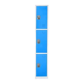 AdirOffice - Storage Locker 629-Series 72" H 3-Tier Steel Compartment Key Lock Locker with Key Lock - Blue