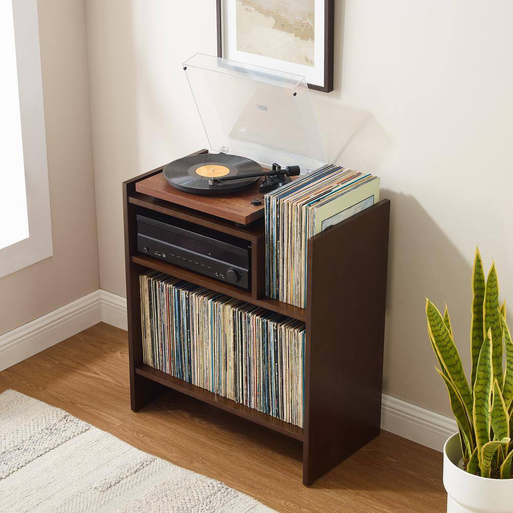 Alt View 8. Crosley Furniture - Portland Record Player Stand - Dark Brown.