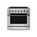Front. Hauslane - HausPro 36 in. 6 Burners (20,000 BTU) Freestanding Gas Range Range - Black Stainless Steel.