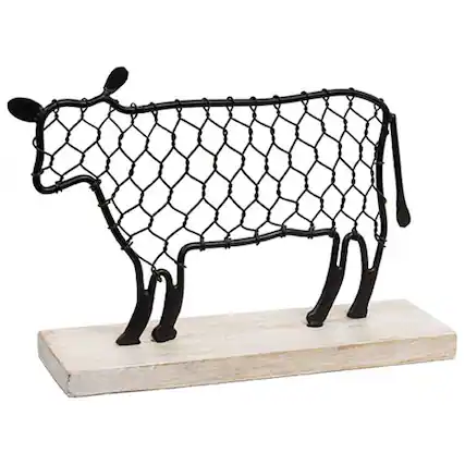 Front. BreeBe - Black Chicken Wire Cow - Black.