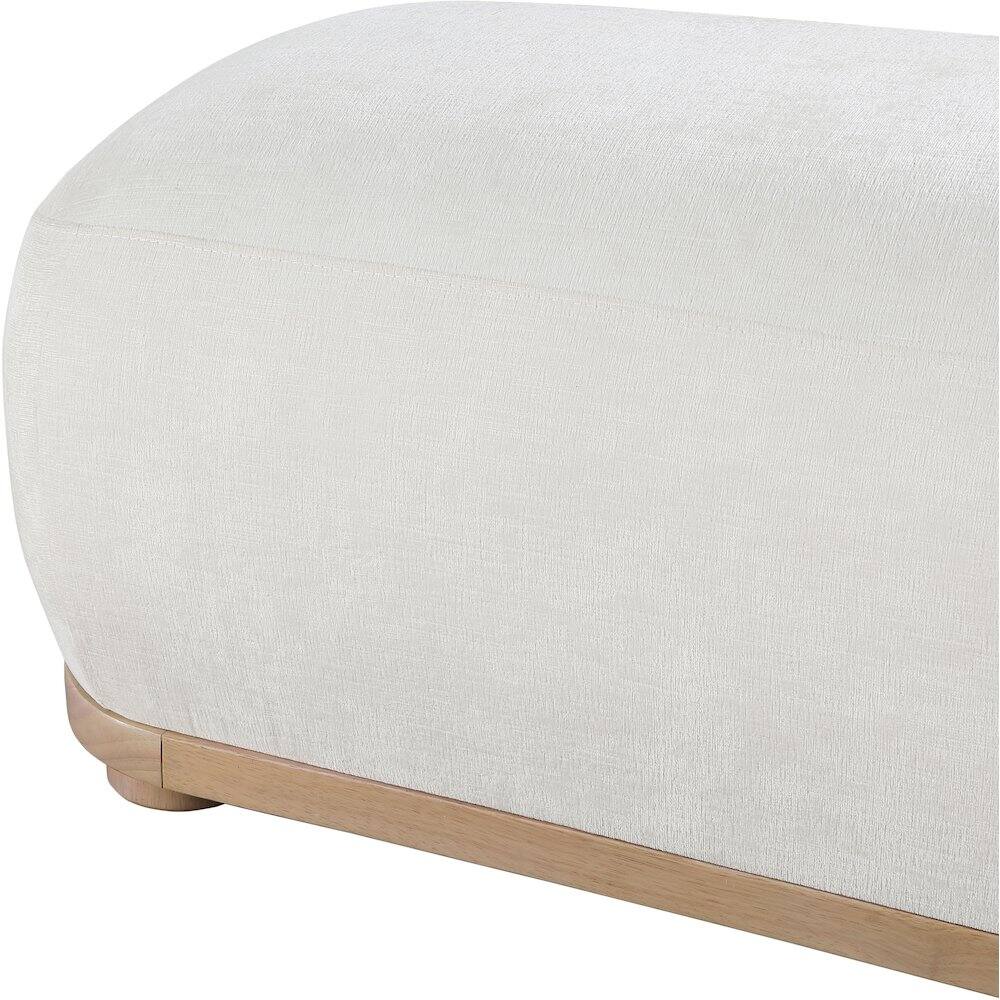 Alt View 4. Meridian Furniture - Calum Cream Chenille Fabric Bench - Beige.