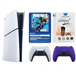PlayStation 5 Disc Fortnite Flowering Chaos Bundle with Extra Controller and MightySkins Code - PlayStation 5