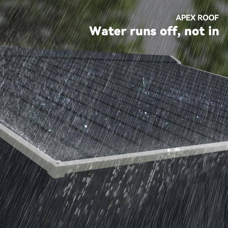 APEX ROOF  
Water runs off, not in