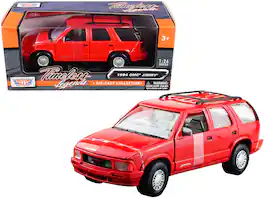 1994 GMC Jimmy with Roof Rack "Timeless Legends" Series 1/24 Diecast Model Car by Motormax - Red