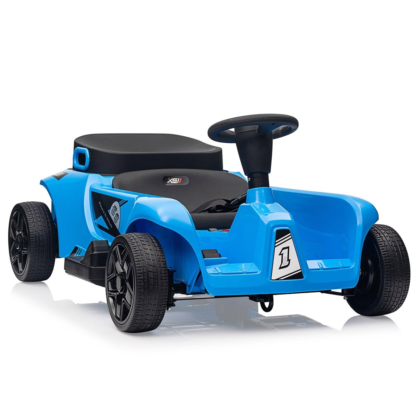 Front. GARVEE - 24V Electric Ride-On Toy for 2 Seaters With Remote Control,120W*2 Motor,Dual Driver Modes Battery Powered Riding Vehicle - Blue.