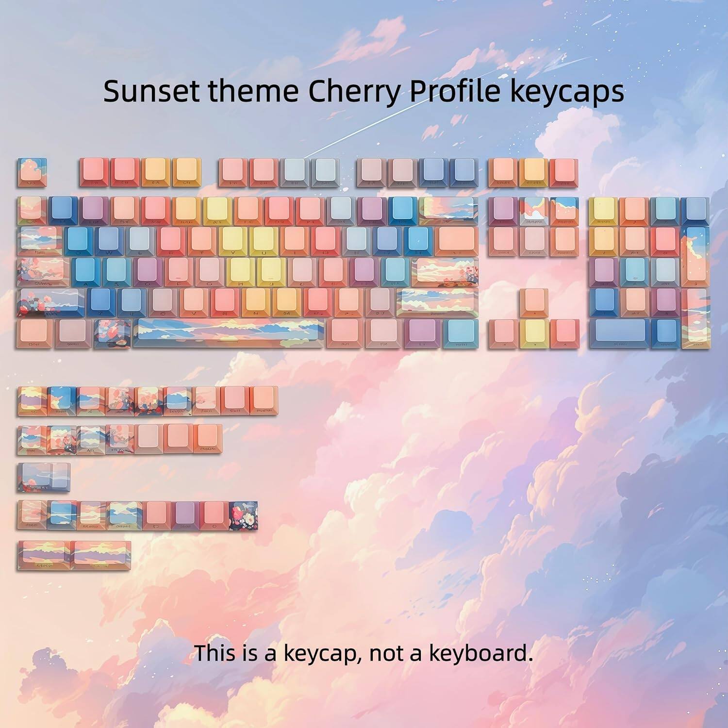 Sunset theme Cherry Profile keycaps

This is a keycap, not a keyboard.