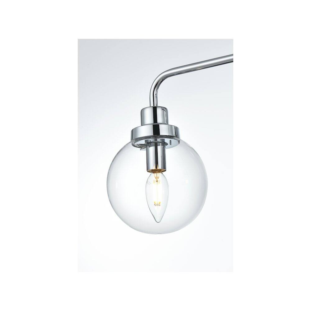 Alt View 3. Living District - Hanson 19 inch Wall Sconce in Chrome - Chrome And Clear.