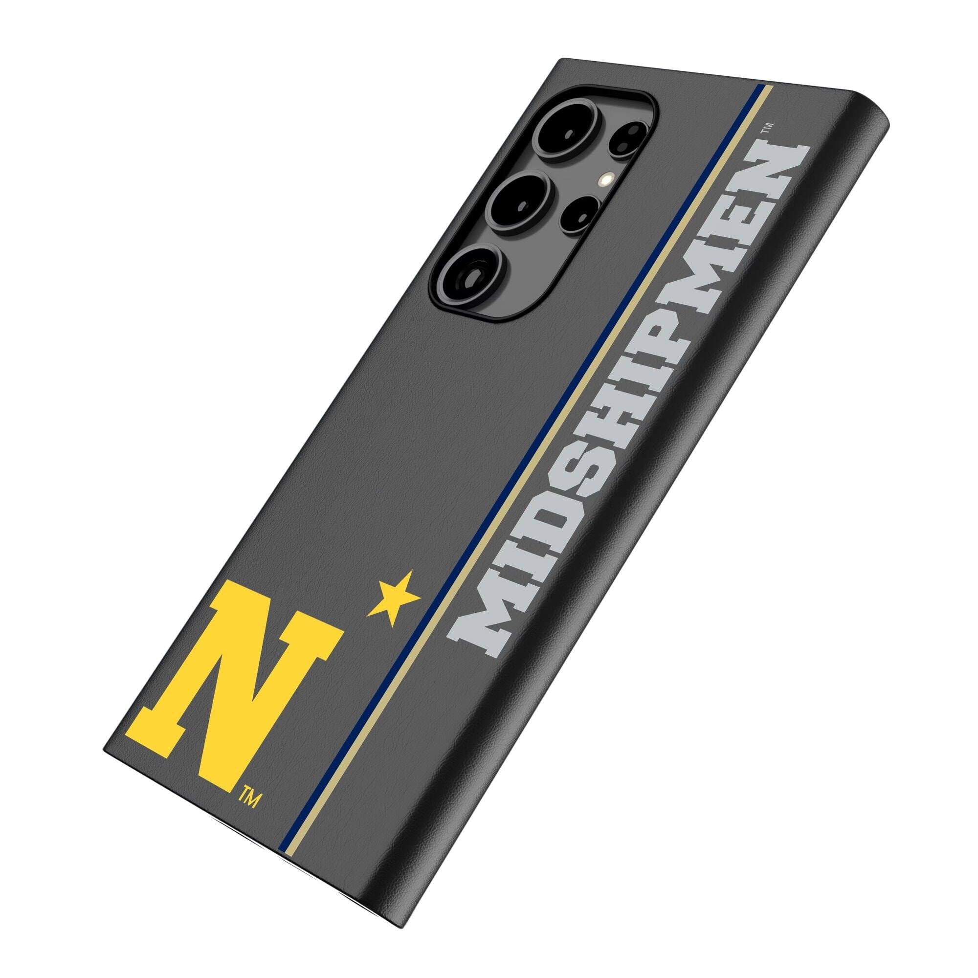 Alt View 1. Keyscaper - Navy Midshipmen Galaxy Magnetic Bump Case - S24 - Black.