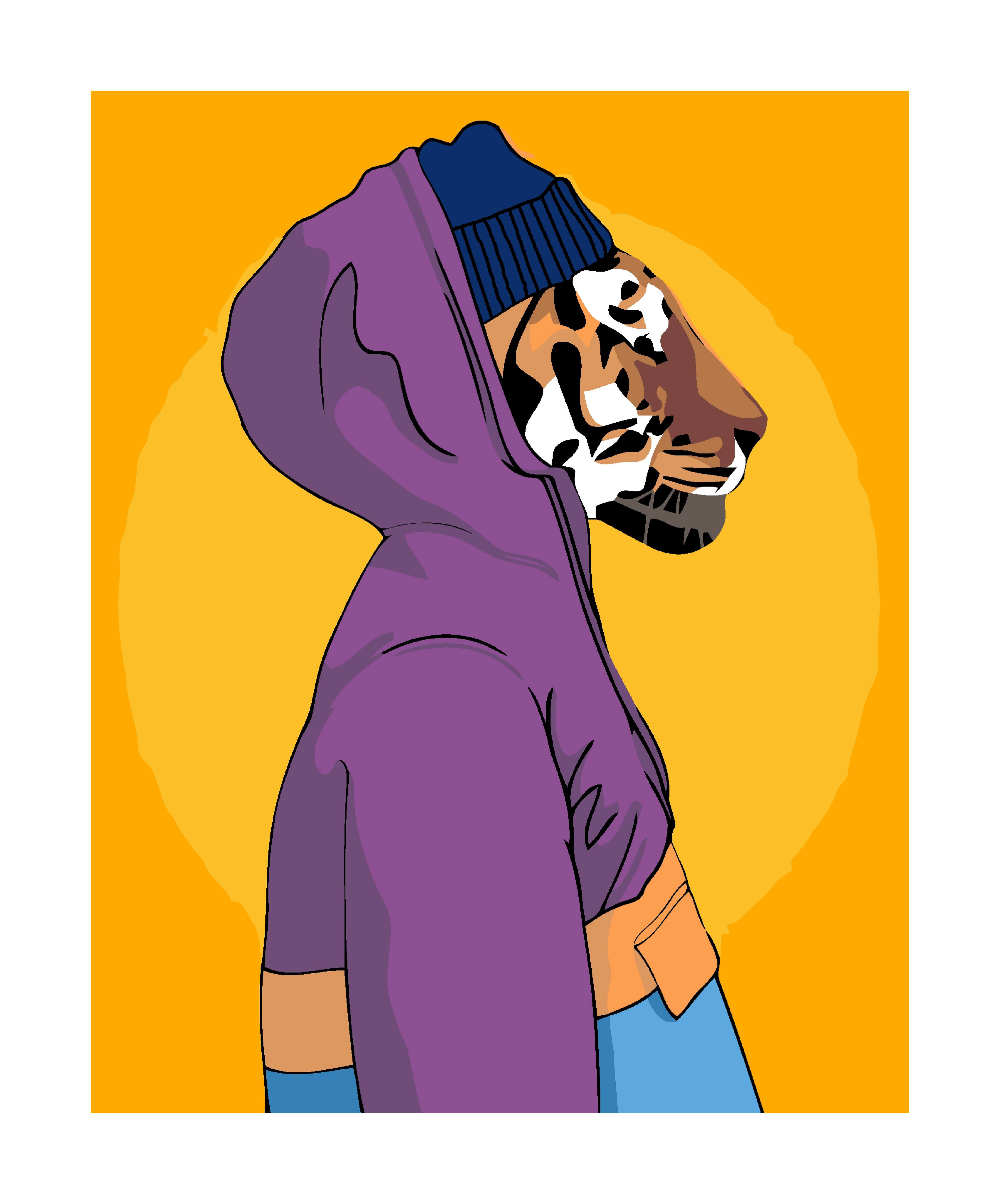 Angle. Artwille - Artwille Paint By Number Kit Bright Tiger.