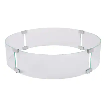 Front. Fire Sense - Tempered Glass Wind Guard for Round LPG Fire Pits - Clear.
