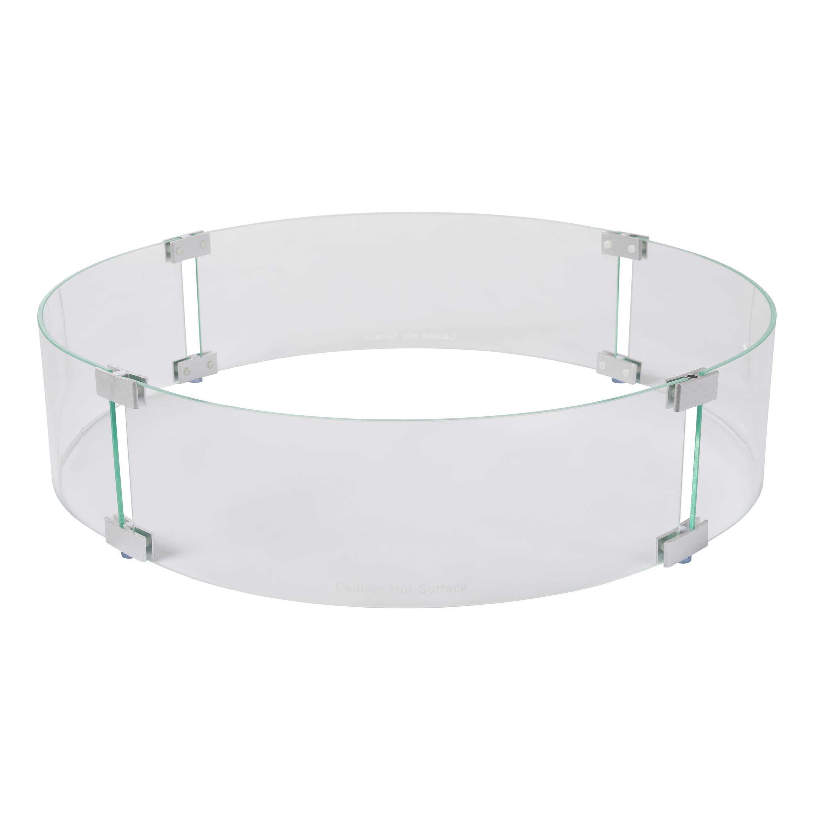 Front. Fire Sense - Tempered Glass Wind Guard for Round LPG Fire Pits - Clear.