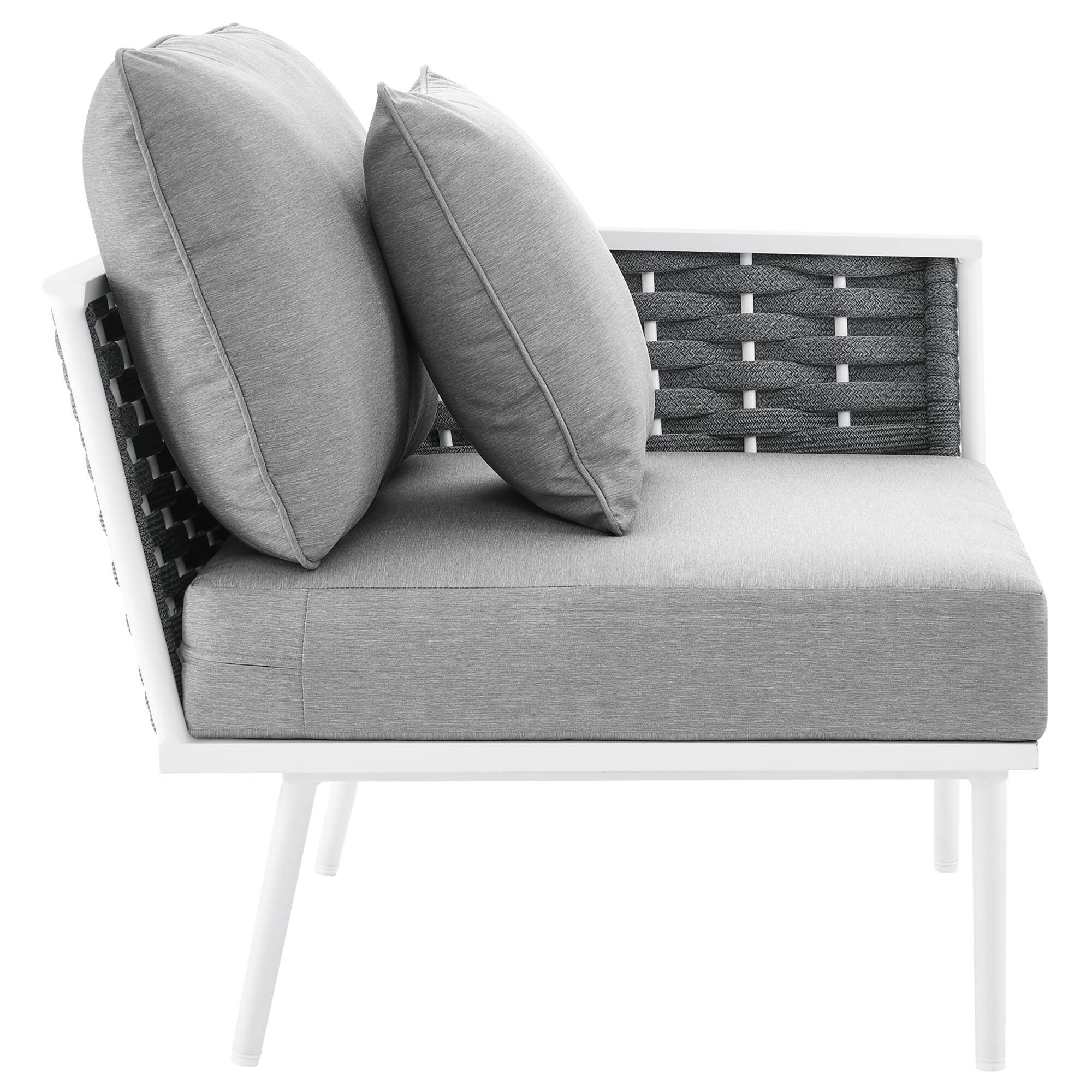 Alt View 1. Modway - Stance Outdoor Patio Aluminum Right-Facing Armchair by Modway - White Gray.