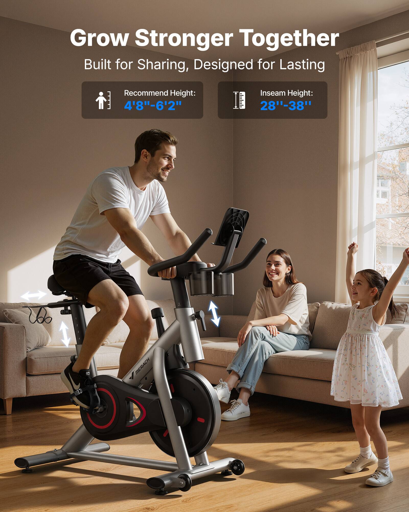 Grow Stronger Together  
Built for Sharing, Designed for Lasting  

Recommend Height: 4'8" - 6'2"  
Inseam Height: 28" - 38"