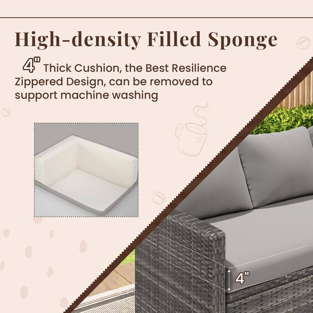 High-density Filled Sponge  
4" Thick Cushion, the Best Resilience Zippered Design, can be removed to support machine washing