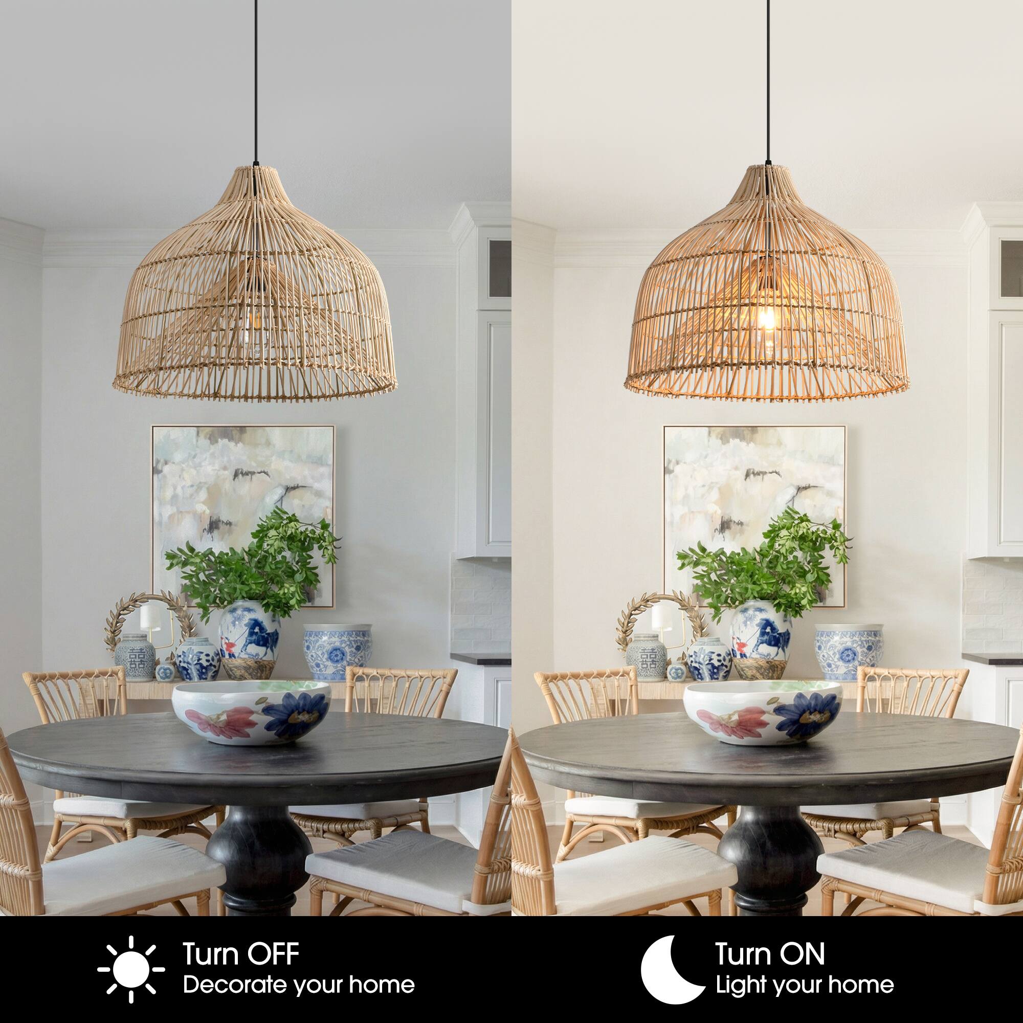 Turn OFF  
Decorate your home  

Turn ON  
Light your home