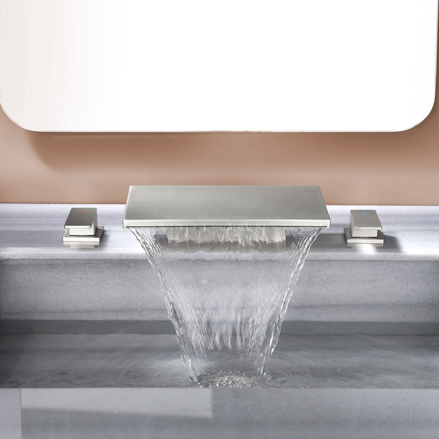 Alt View 1. Boyel Living - Brushed Faucet SUS304 Waterfall Spout cUPC Quick Connect Temporary Shelf - Brushed Nickel.