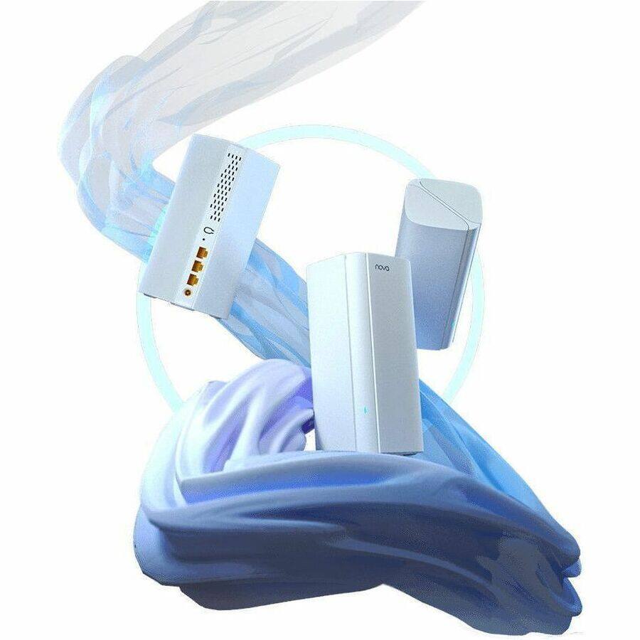 Alt View 4. Tenda - Tenda EX12 Wi-Fi 6 IEEE 802.11 a/b/g/n/ac/ax Ethernet Wireless Router - Dual Band - 2.40 GHz ISM Band - 5 GHz UNII Band - Unknown.