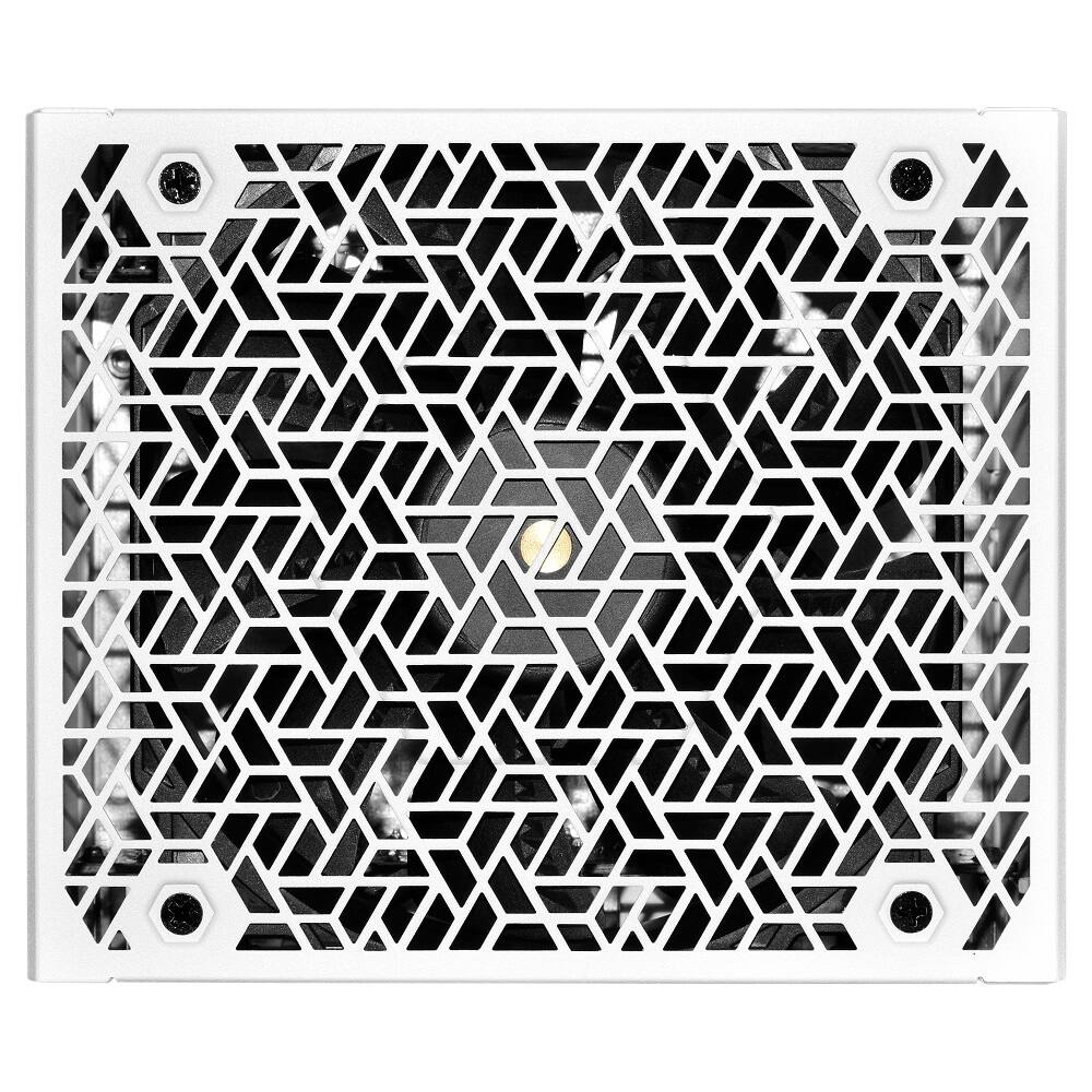 Angle. Super Flower - Leadex VIII Platinum PRO 1000W ATX 3.1&PCIe 5.1(Native 12V-2x6 Cable), Cybenetics PLATINUM, Smallest 125mm ATX PSU - White.