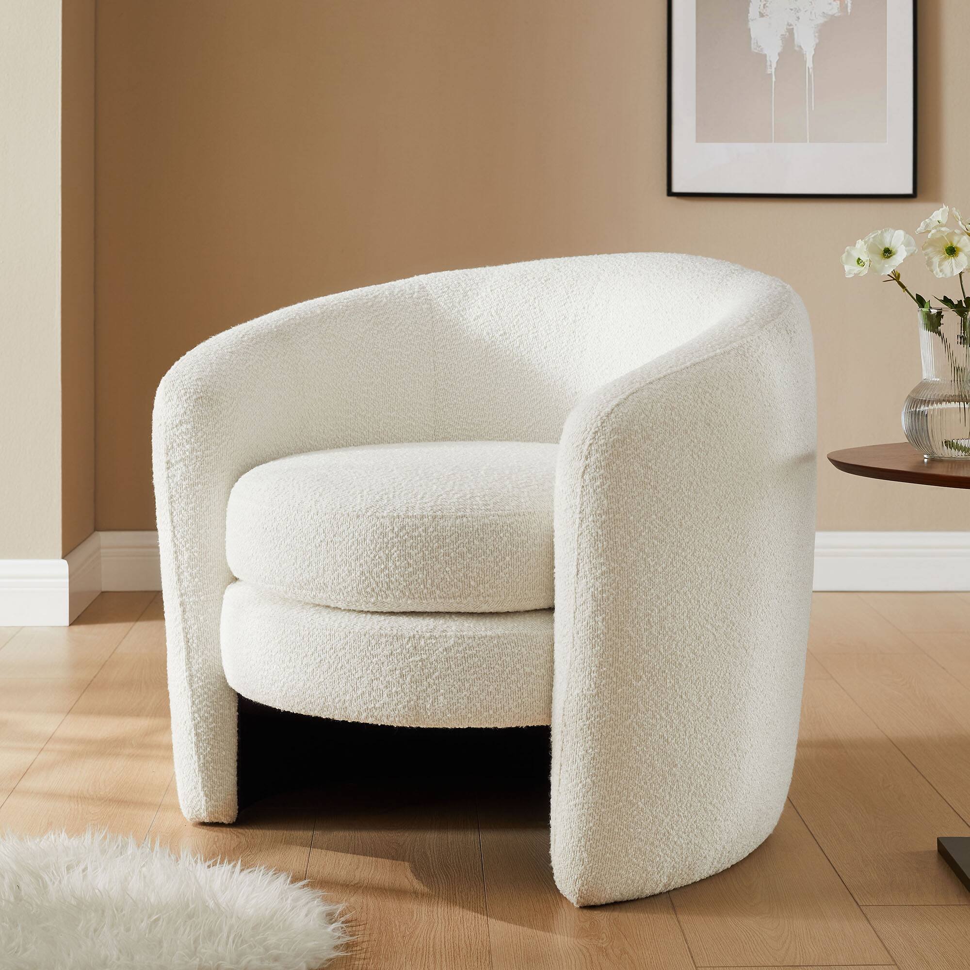 Alt View 4. Modway - Affinity Upholstered Boucle Fabric Curved Back Armchair by Modway - Green.