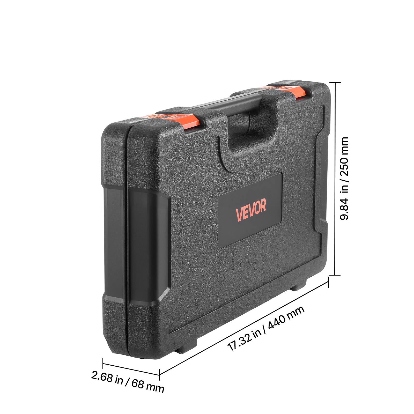VEVOR

9.84 in / 250 mm  
17.32 in / 440 mm  
2.68 in / 68 mm