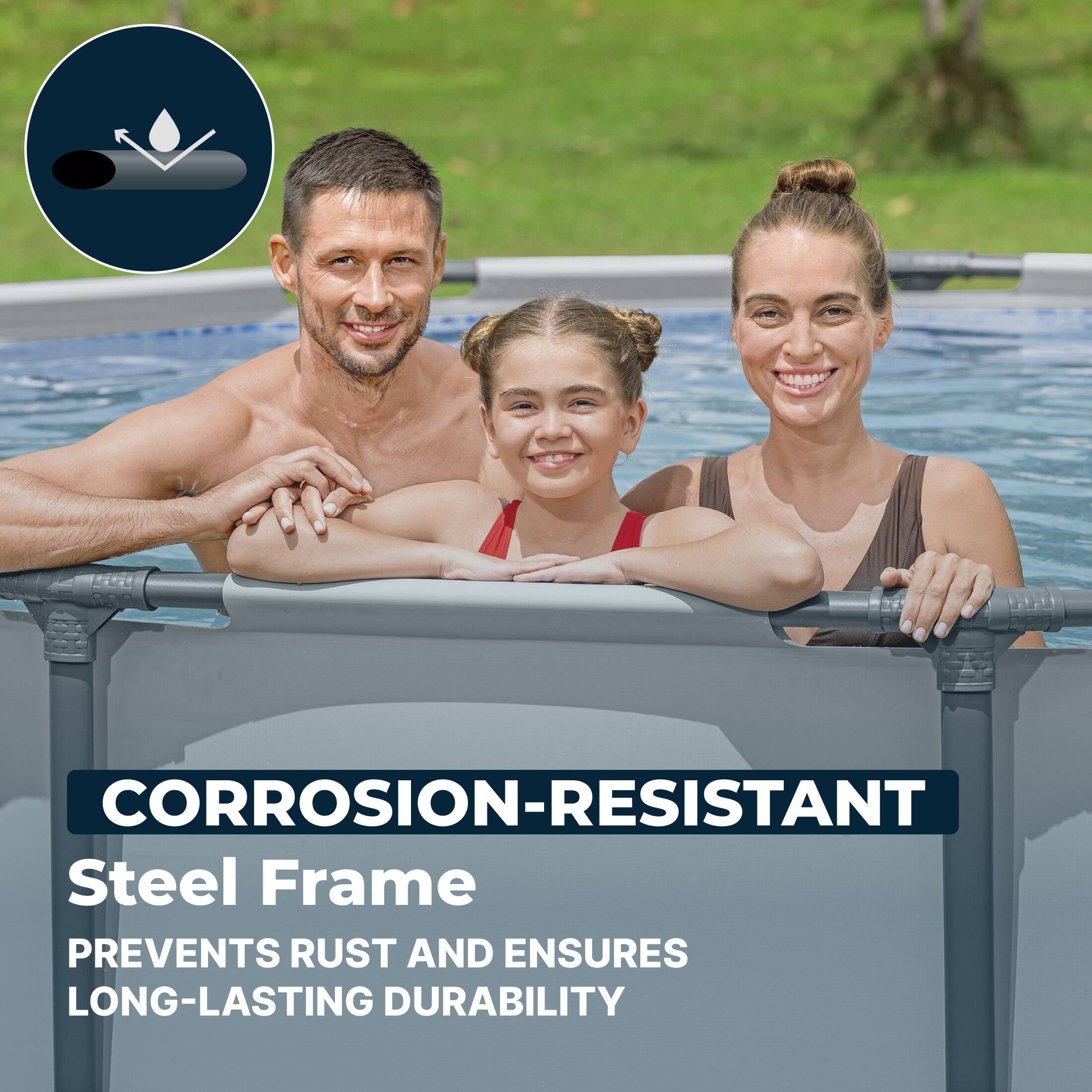 CORROSION-RESISTANT Steel Frame PREVENTS RUST AND ENSURES LONG-LASTING DURABILITY