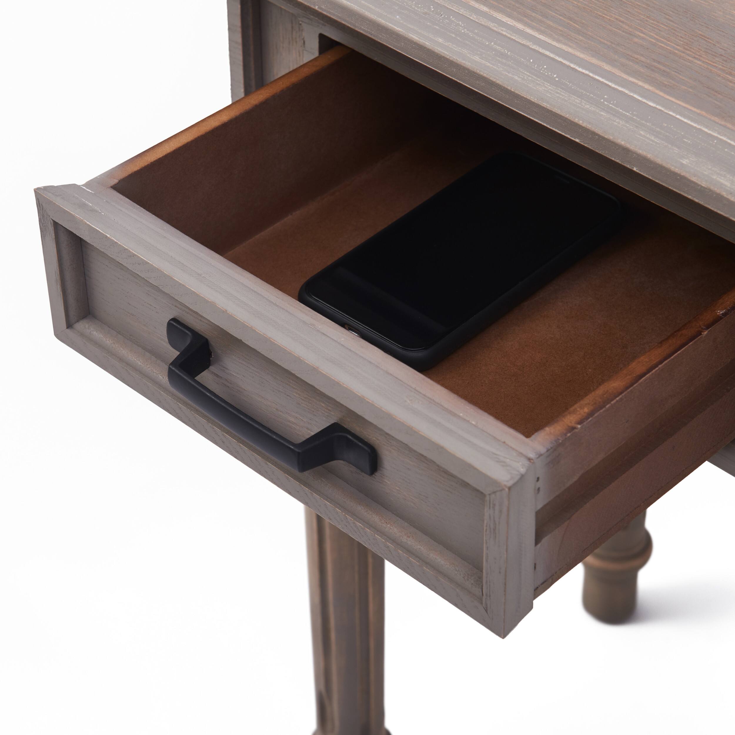 Alt View 20. Finch - Cassatt 1 Drawer Side Table - Gray.