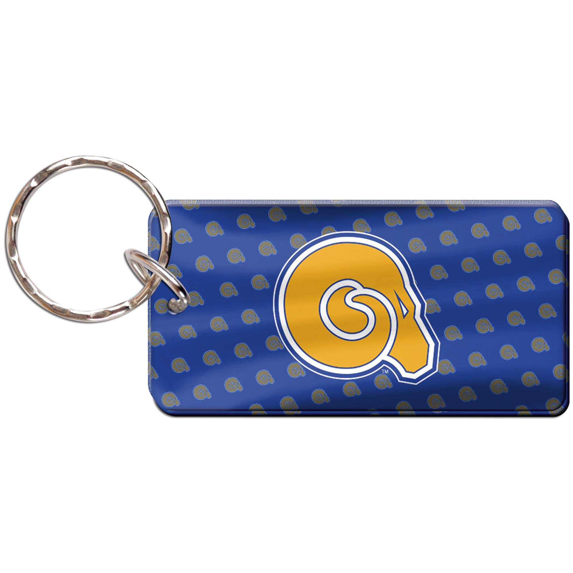 Front. WinCraft - Albany State Golden Rams Rectangle Gloss Key Ring - Multicolor.