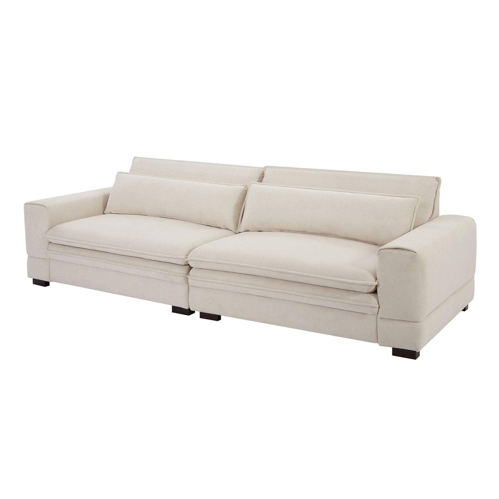 Angle. Roomtec - MidCentury Sofa Couch Modern Upholstered Couch for LivingroomBedroom Apartment Home Office Beige - Beige.