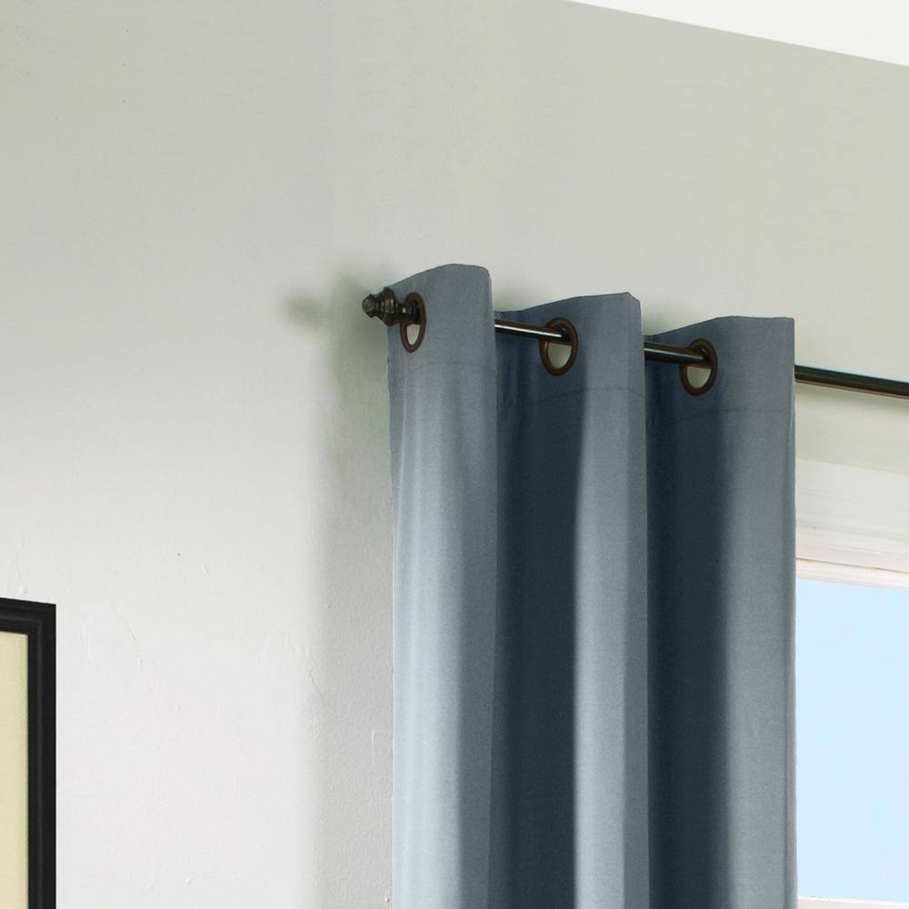 Left. Commonwealth Home Fashions - Thermaplus Prelude Room Darkening Window Treatment Grommet Curtain Panel 40" x 84" for Bedroom Livingroom Slate Blue - Slate Blue.