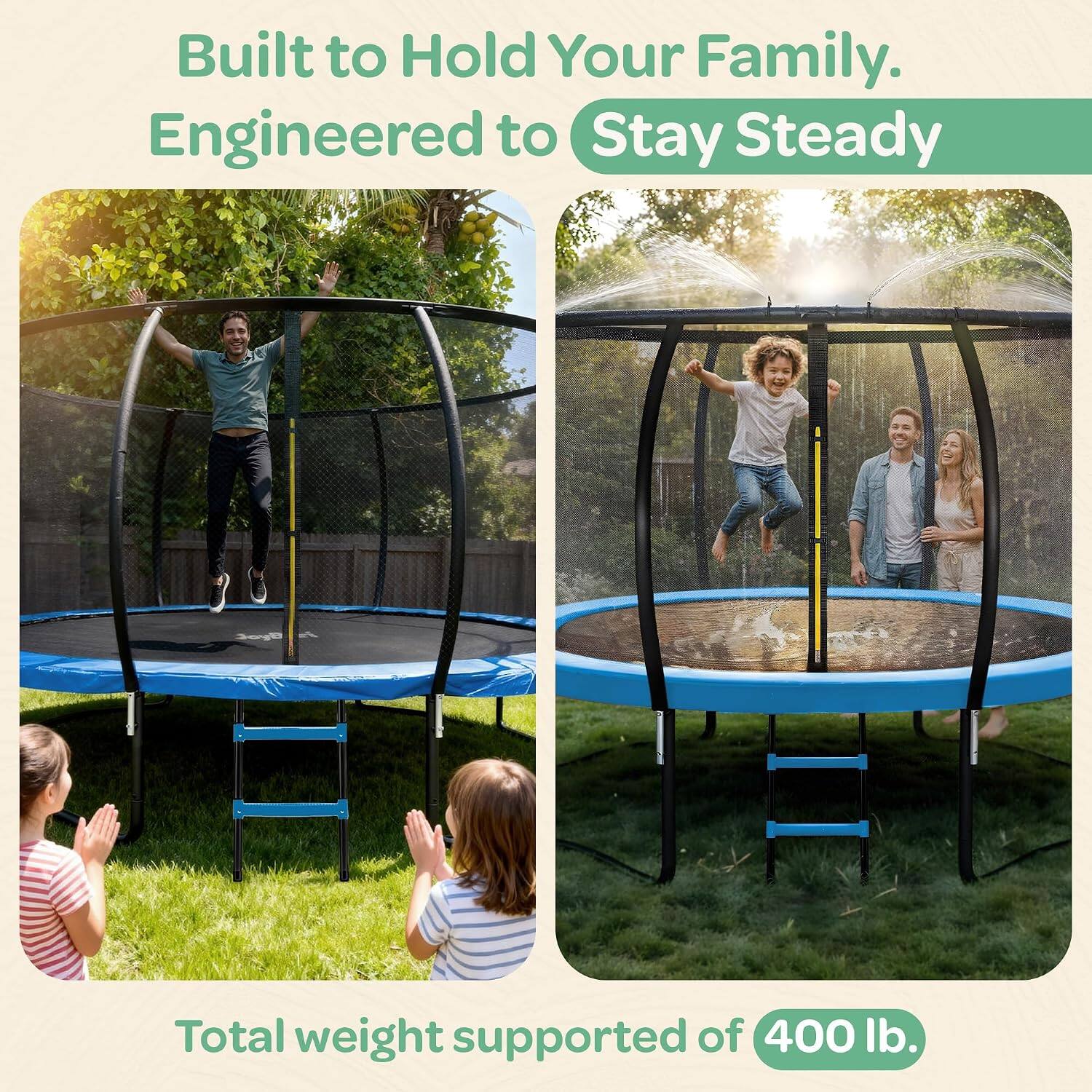 Built to Hold Your Family. Engineered to Stay Steady. Total weight supported of 400 lb.