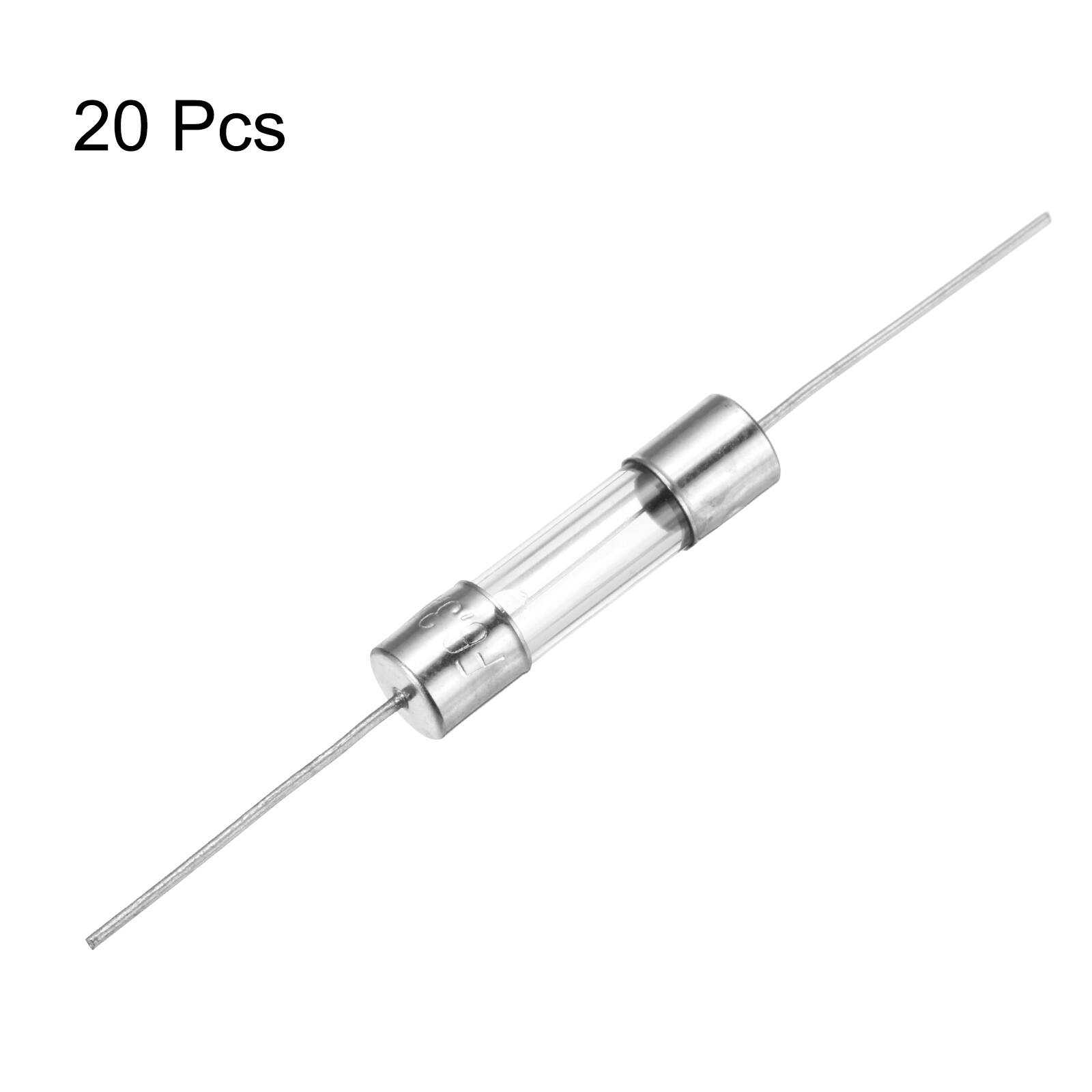 Alt View 2. Unique Bargains - 20pcs Glass Tube Fuses, Axial-with Lead Wire 5x20mm 6.3A 250V for Replacing or Repairing Many Home Electronics (F5A) - Silver.