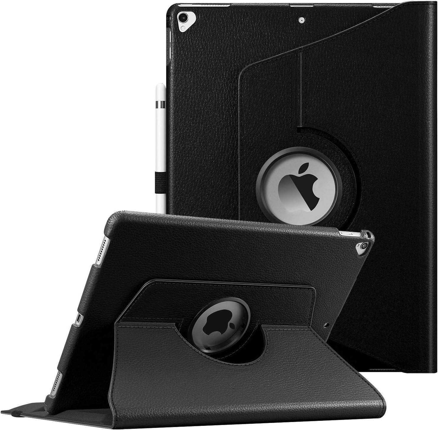 Front. Fintie - Rotating Case for  iPad Pro 12.9 2017/2015 (1st & 2nd Gen) 360° Swivel Stand Shockproof Cover Auto Sleep/Wake - Black.