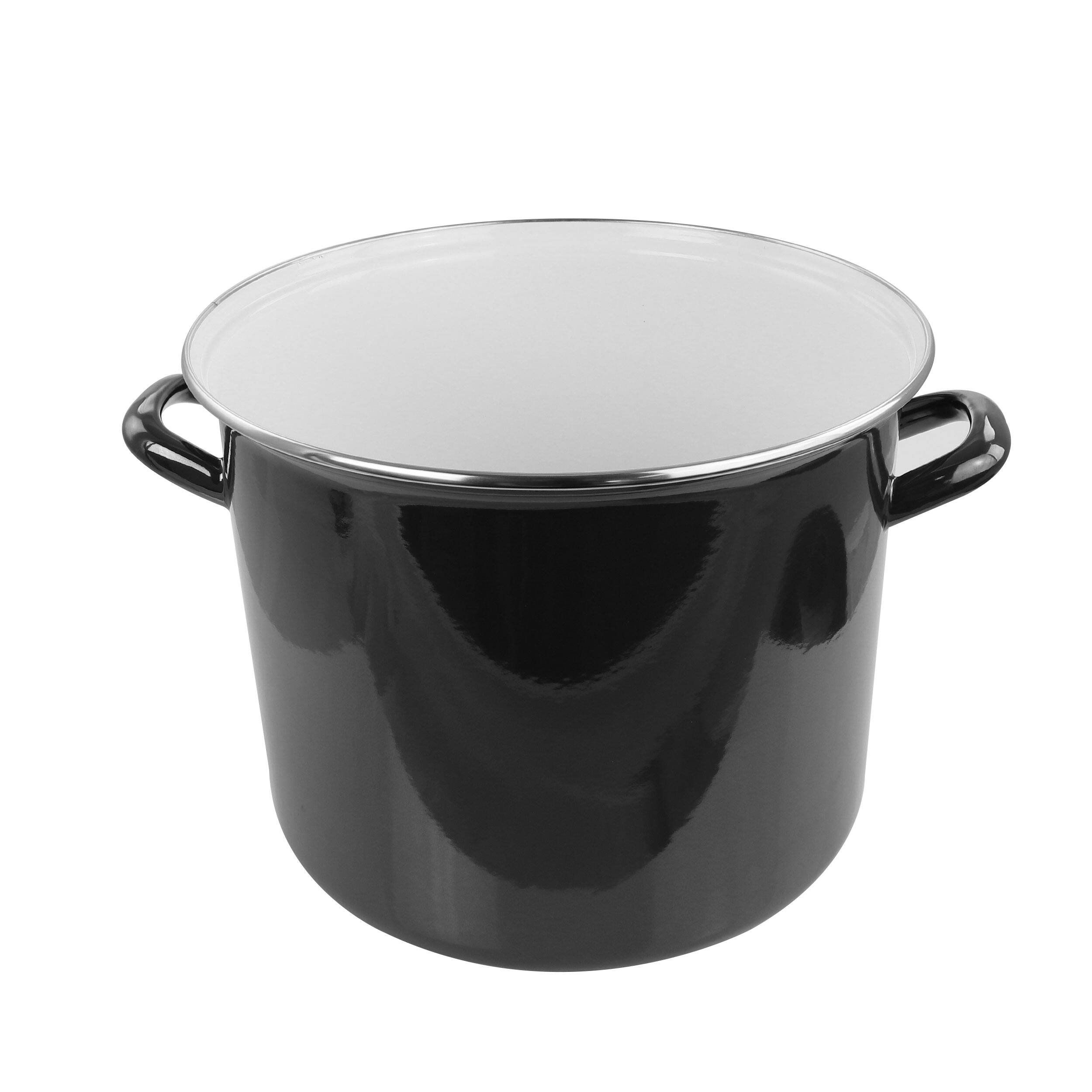 Alt View 2. Gibson - Gibson Home 12 Quart Enamel on Steel Stock Pot with Lid - Black.