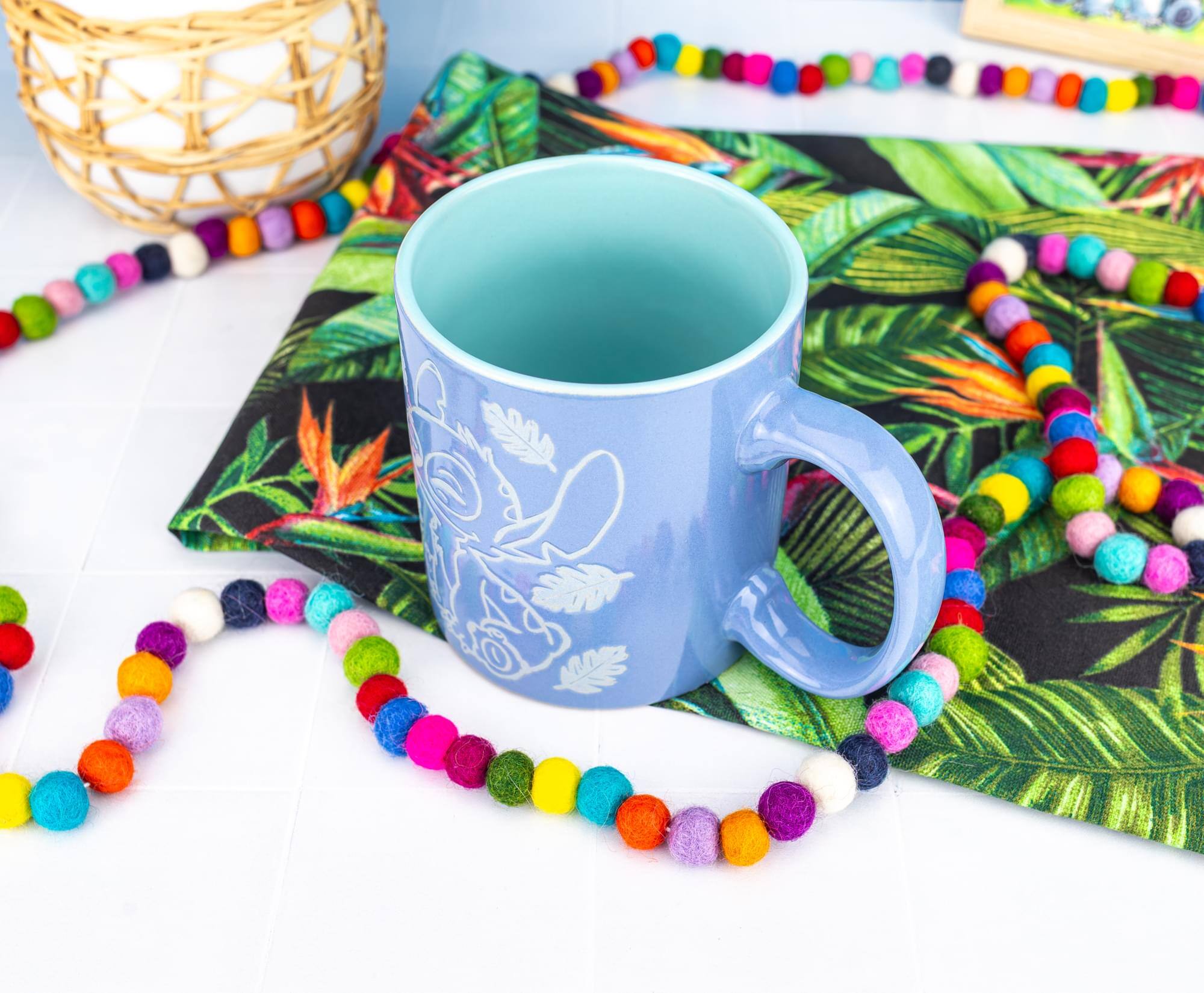 Alt View 3. Silver Buffalo - Disney Lilo & Stitch "Cute But Cheeky" Wax-Resist Ceramic Mug | Holds 20 Ounces - Blue.