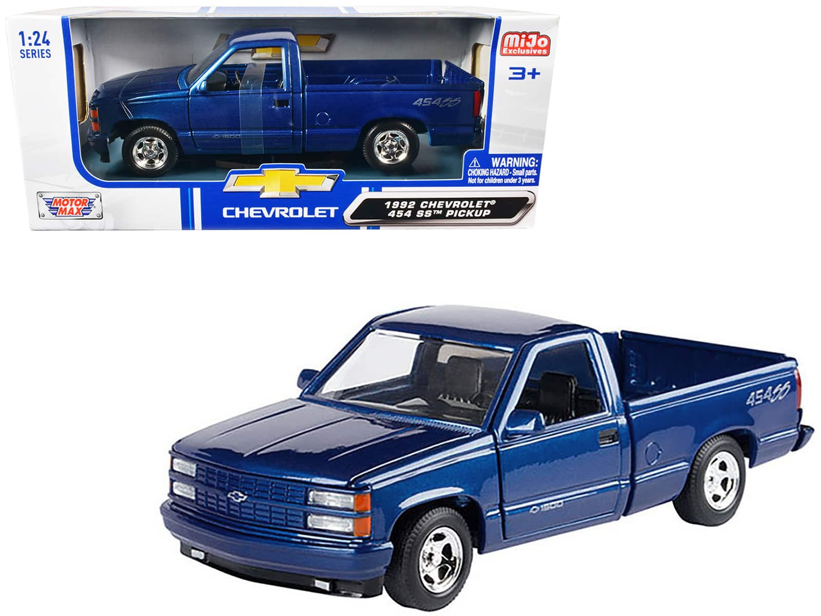 1992 Chevrolet 454 SS Pickup Truck Blue Metallic 1/24 Diecast Model Car by Motormax price history on PriceWatchPro